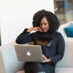 black lady on laptop